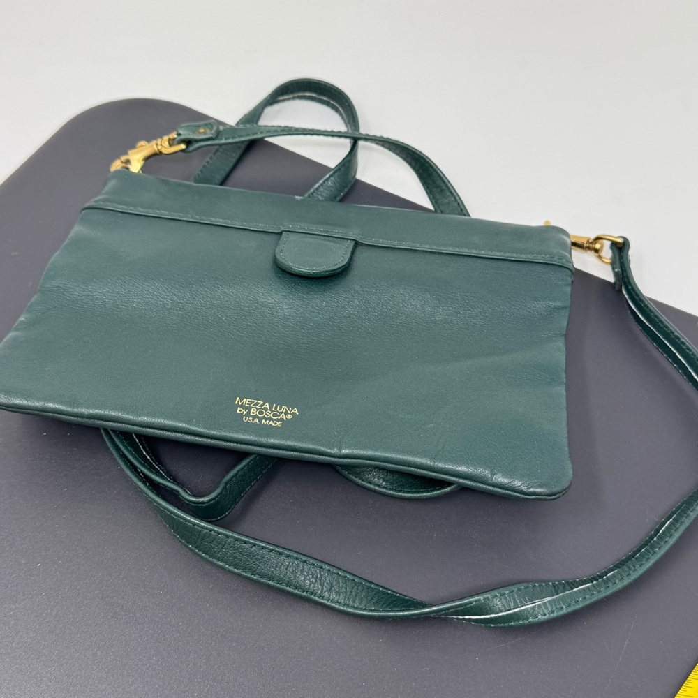 Mezzaluna Bosca Crossbody Leather Mini Bag Long Crossbody Strap Purse easy open